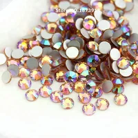 

High Quality SS3-SS30 Colorful Peach AB Glass Loose Crystal Flat back Rhinestones for Garment Decoration