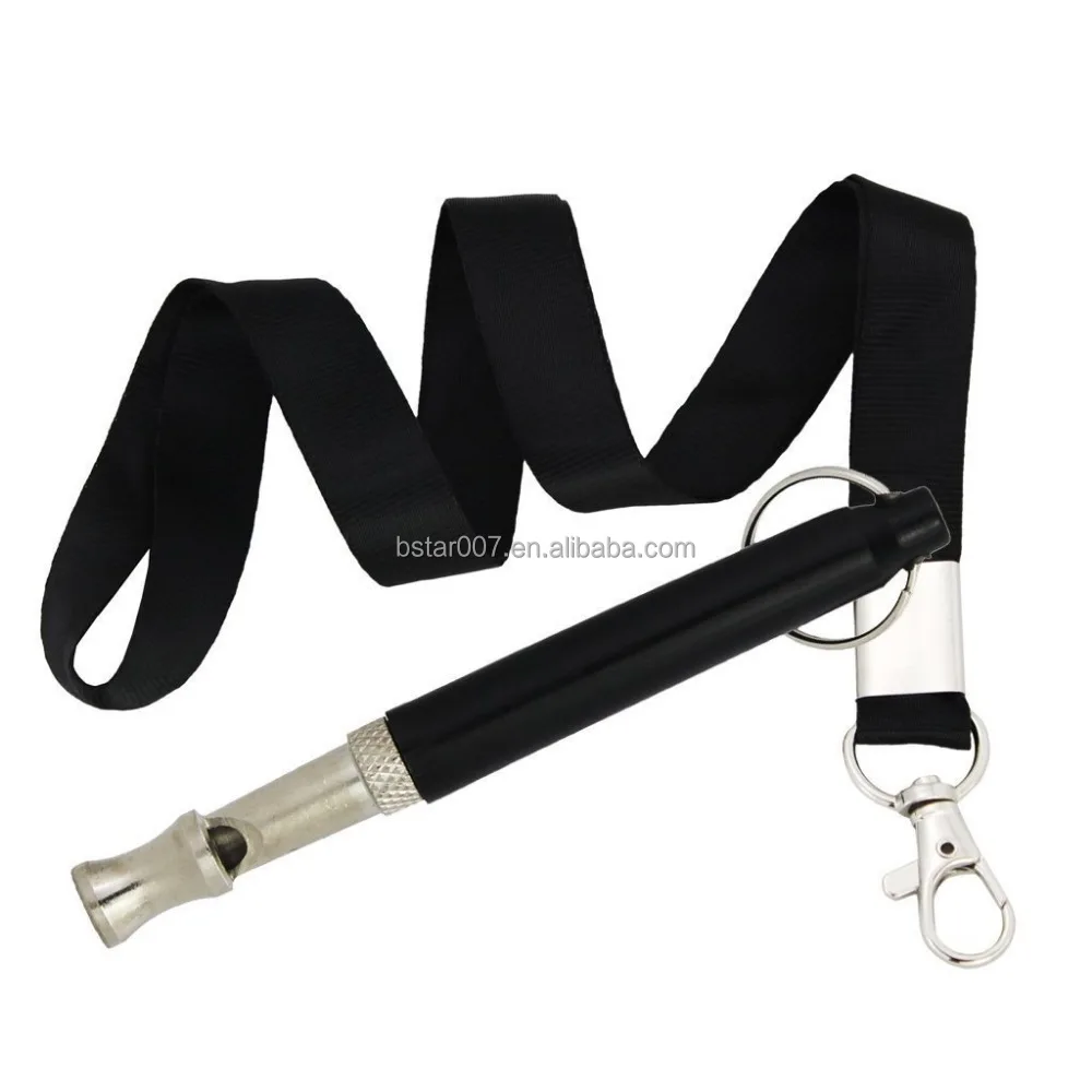 

Hot New Two-tone Ultrasonic Flute Dog Whistle to Stop Barking with Lanyard dog whistle with strap, Black