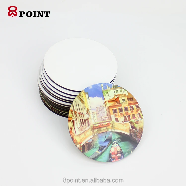 

Custom design Kitchen decoration sublimation MDF hardboard coaster 90x90x3mm, Gloss white or matt white