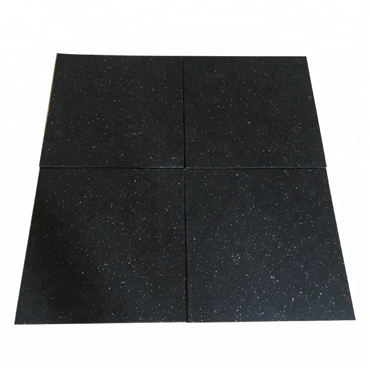 Black Recycled Rubber Floor Tiles Mats High Quality Gym Rubber
