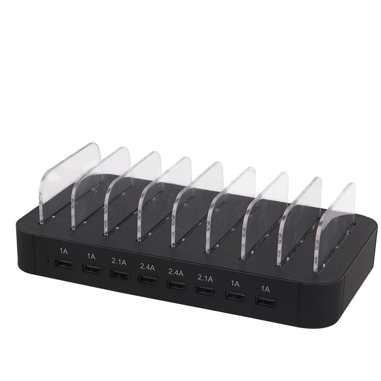 

Hot sale 5V 12A multiple cell phone charging station 8 usb ports electronics charging station for tablets and cellphones, White;black or customized