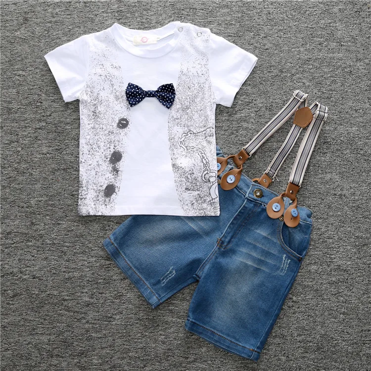 

China Supplier Jeans Shorts T-shirt Set Clothes Summer Kids Trendy Clothing, As picture