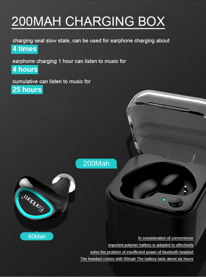 Earldom Mini Bluetooth Headset Tws Sports Wireless Touch Stereo With ...