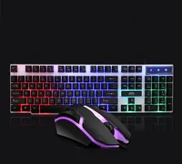 

Wired Mechanical Feel 104Keys Gaming Keyboard and Mouse with Backlit Multimedia Ergonomic 19keys no conflict KM6807
