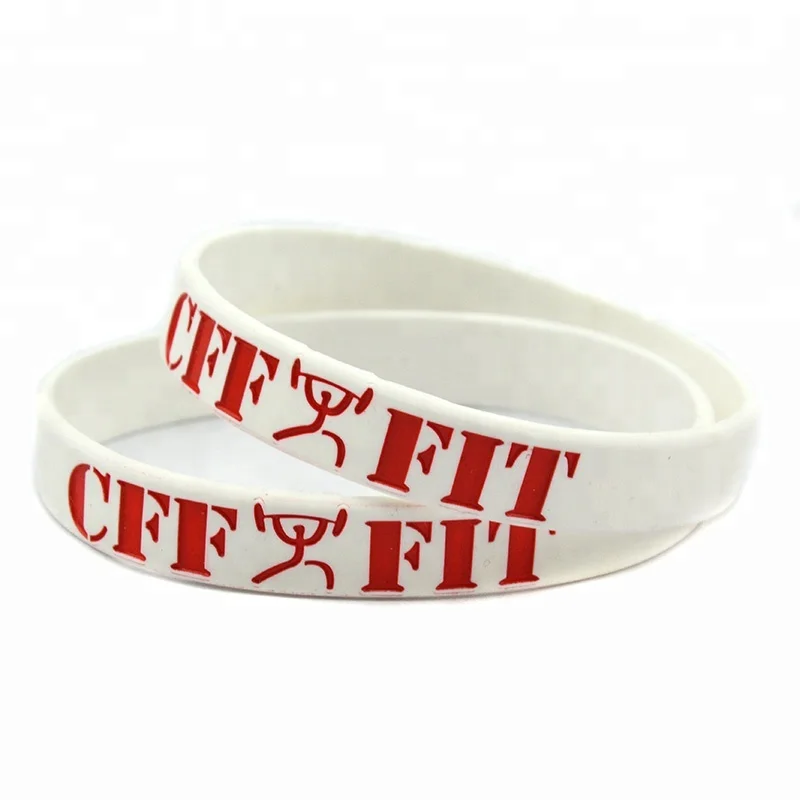 

50PCS Black White Classic Sport Rubber Wristband CFF FIT Silicone Bracelet
