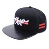 Promotional flat snapback caps/leather bill snapback caps