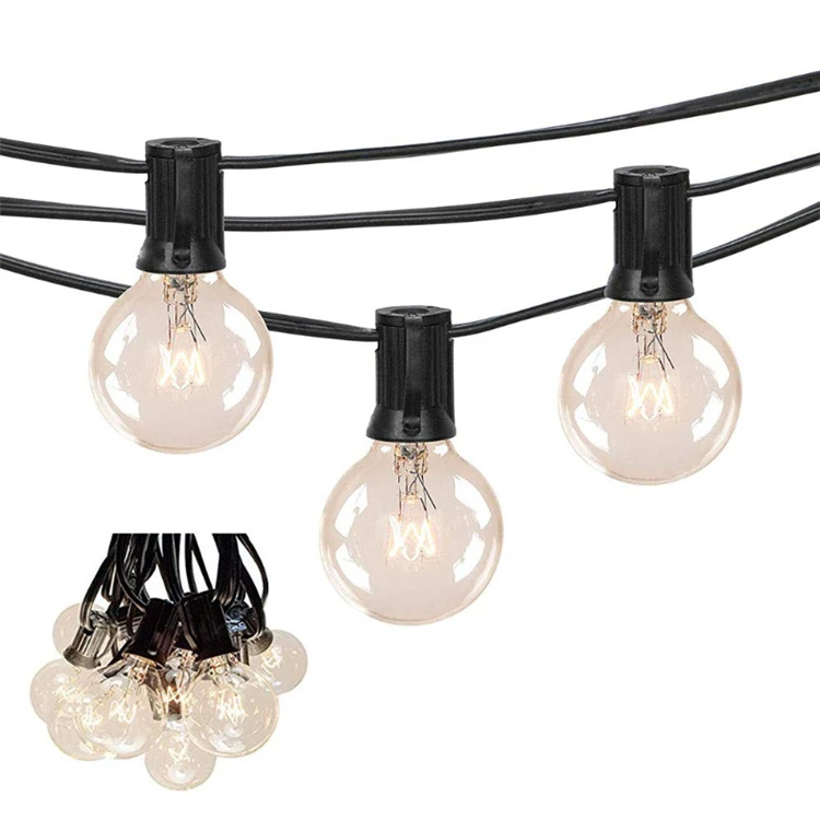 Más Popular 25 'al Aire Libre G40 Luces De Cadena Globo Vintage Patio
