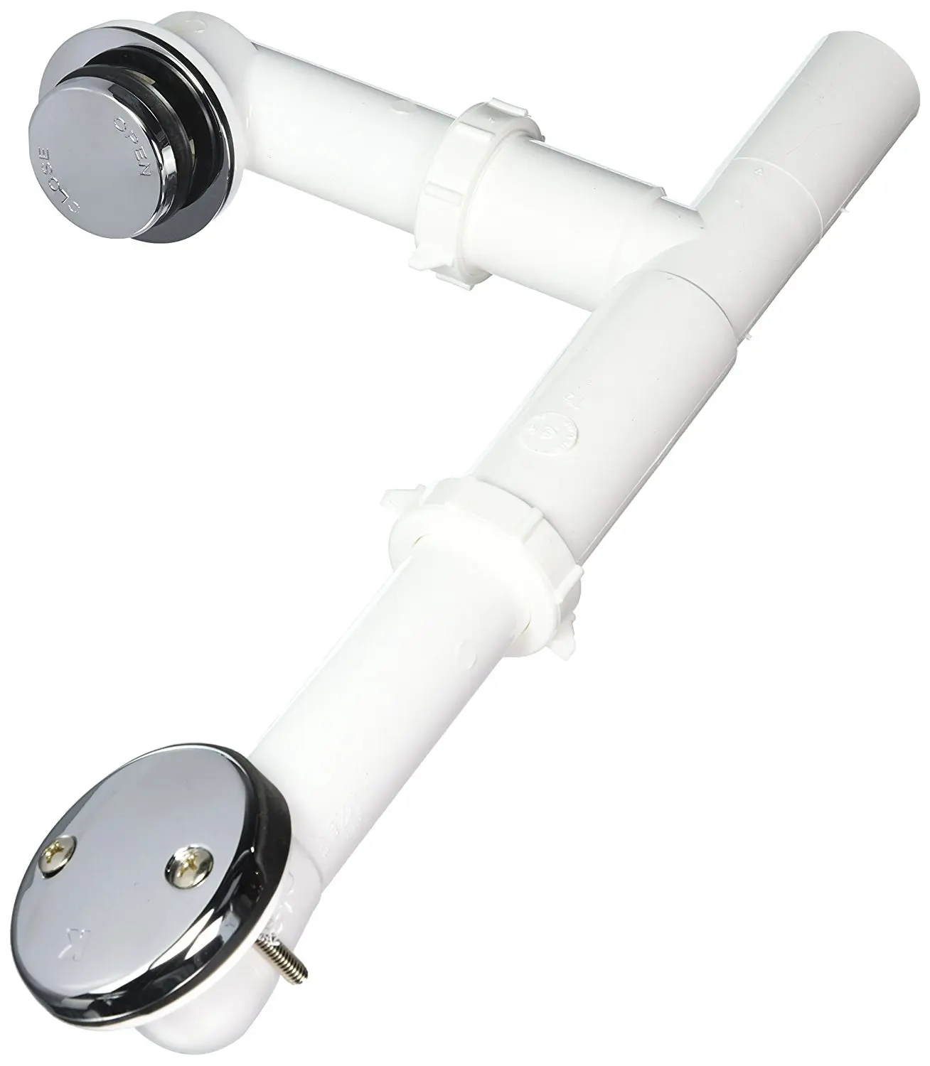 1-1//2-inch Chrome Finish Eastman 35203 20-Gauge Sturdy Lift and Lock Brass Bath Waste