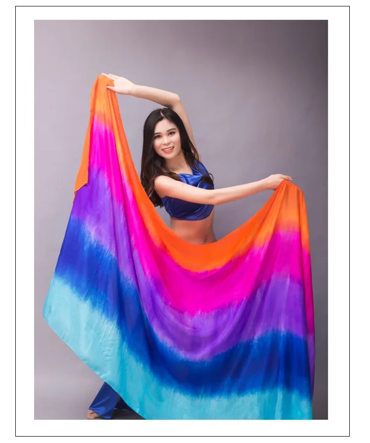 250 114cm Customize Colorful Dance Scarf Wholesale Belly Dance Silk Veil Buy Belly Dance Fan