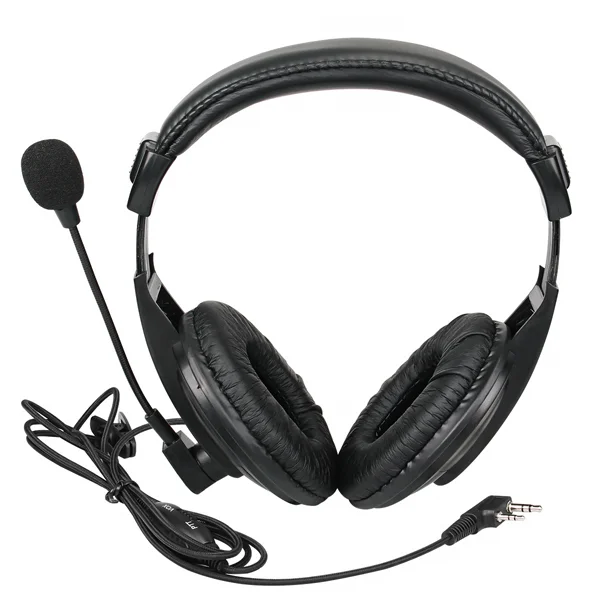 

Retevis Walkie talkie racing noise cancelling headset 2 pin Boom Mic Headphone for H777 RT21 RT22 Kenwood TK Baofeng 2-Way Radio, Black