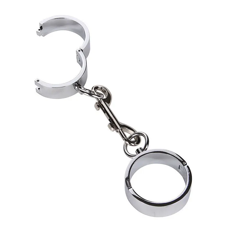 Silver Stainless Steel Handcuffs And Ankle Cuffs With Lock Metal Wrist