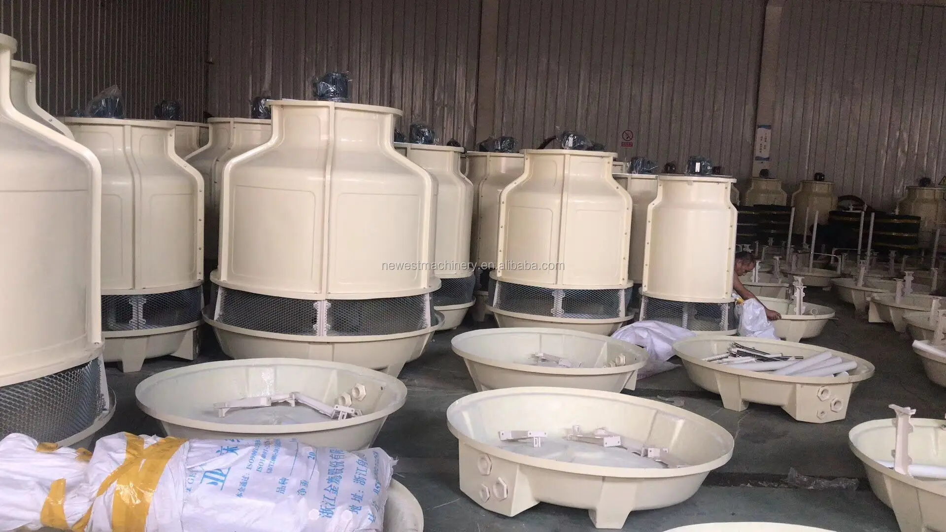 3t 300t Water Cooling Tower System,Round Water Open Type Cooling Tower