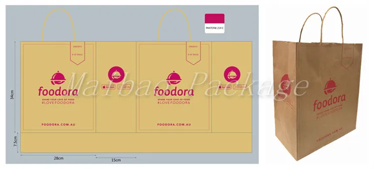 Custom Printed Logo Shopping Packing Black Color Craft Kraft Paper Bag With Twisted Handle