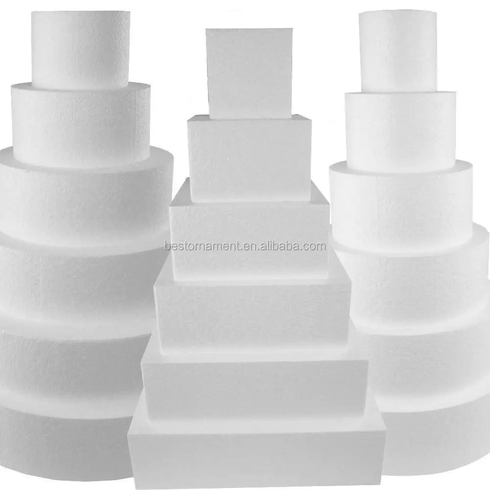 Solid Foam Disc And Cubes Round Square Dummy Cake Buy Cake Dummy Dummie Cake Square Cake Stand Product On Alibaba Com