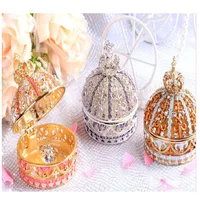 

wedding party gift golden crown metal jewelry box for gifts item