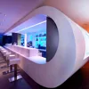 Hotel long reception desk/solid surface lobby reception counter