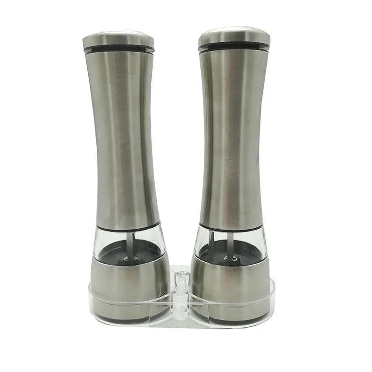 

Hot sale New product Round Stainless Steel Metal Salt And Pepper Grinder/Ceramic Grinder/Electric Pepper Mill, Silver