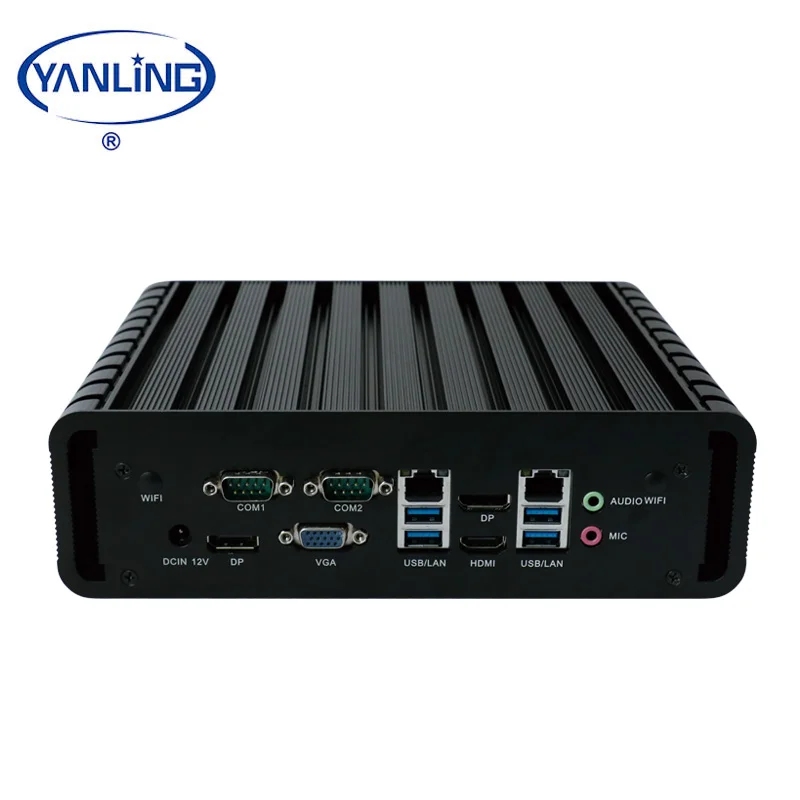 

Yanling Industrial Mini PC support Intel i3 i5 i7 4th Gen notebook CPU Dual Lan 6 COM Embedded Computers Support Four Display