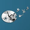 Preciser Wall Sticker Clock Active Flying Birds Acrylic Wall Arts For Living Room