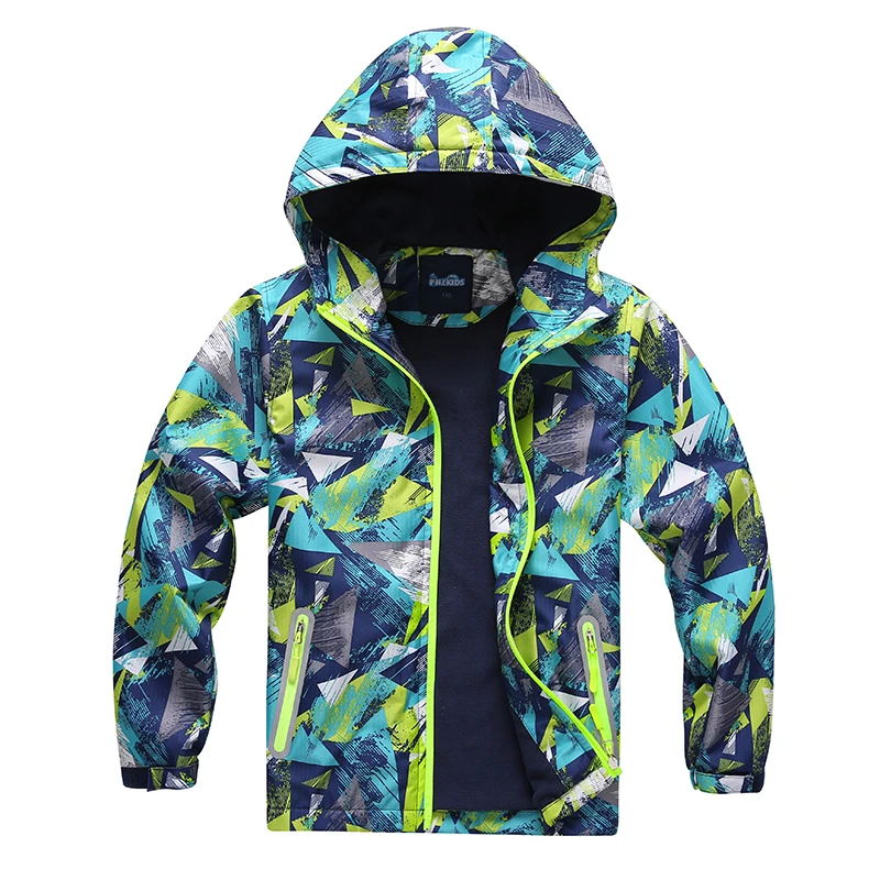 

boys outdoor softshell jacket full printed windbreaker children clothing