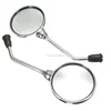 1 Pair Chrome Motorcycle Motorbike Dirt Bike Rearview Rear View Side Mirror 8mm Round