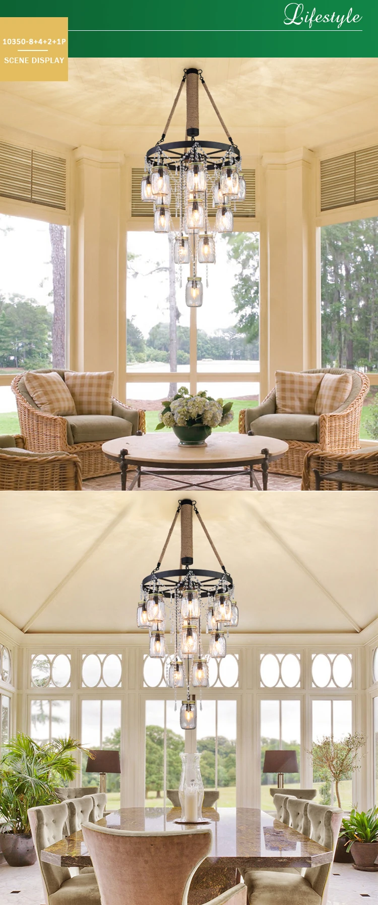 Modern hanging glass bottle wooden pendant night light suitable for home decoration restaurant