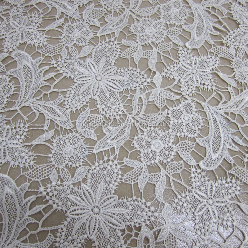 

White Water soluble African lace fabrics for wedding dress guipure lace, Many color
