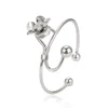 51939 xuping high quality charm fashion beaded bangle cuff beautiful flower rhodium gold bangle