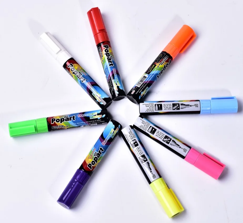 

Easy writing and erasable pumping liquid glass marker