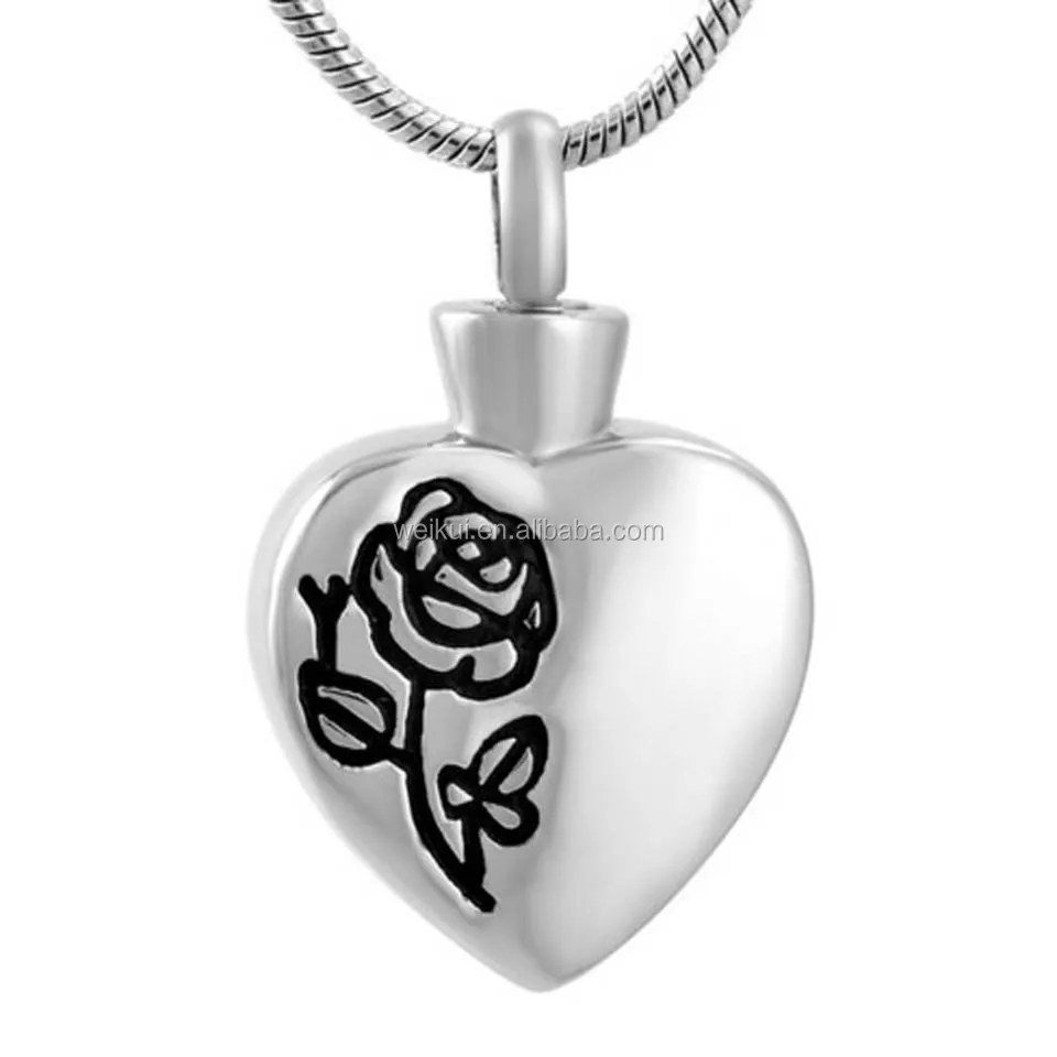 

Heart Funeral Memorial Ashes Holder Urn Keepsake Stainless Steel Cremation Pendant Necklace, Accept customized