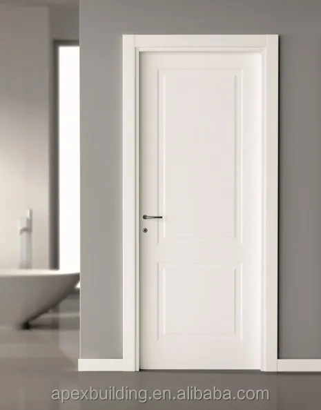 Modern White Color Simple Design Fireproof Interior Door Wood