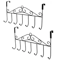 

Over The Door Organizer Rack 7 Metal Hooks for Hanging Clothes door back hook