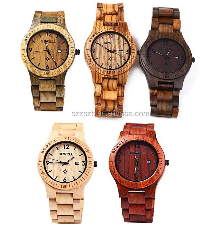 

Bewell Janpan Movement Wood Watches Men for christmas