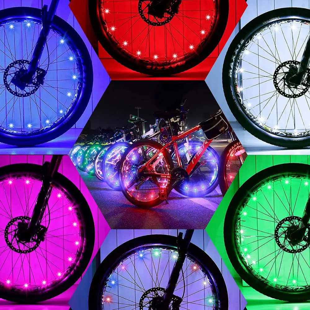 Led Bike Wheel Lights Waterproof Bright Bicycle Light Strip Safety Spoke Lights,Cool Kids Bike Accessories,Light Up Wheels