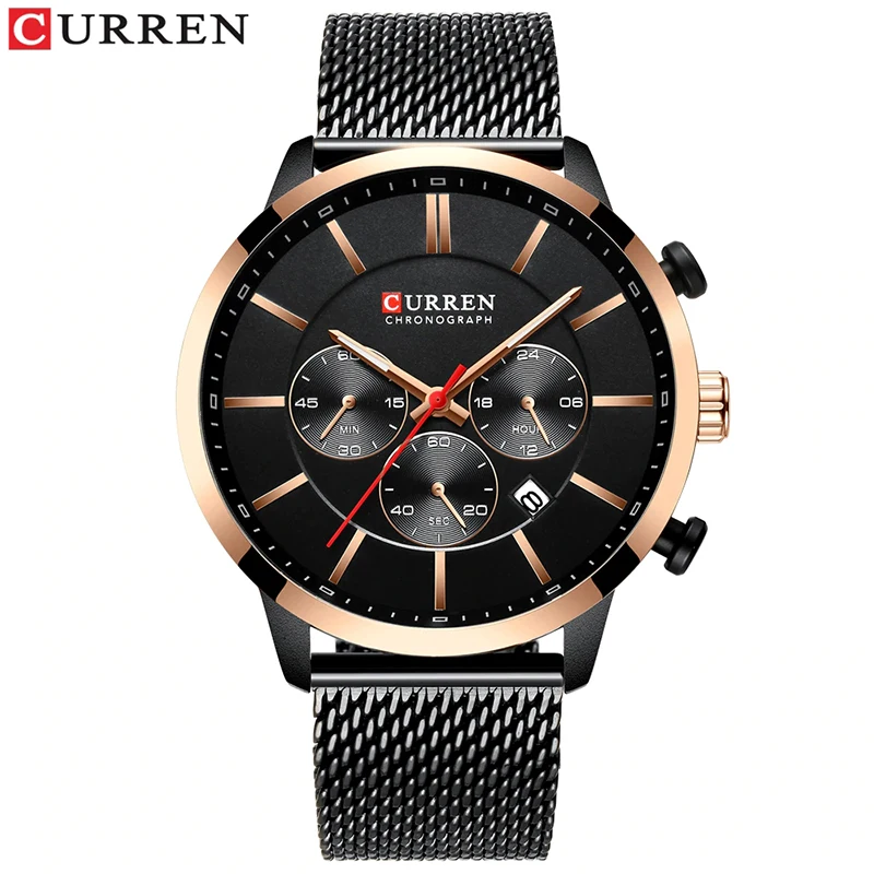 

CURREN 8340 Men Popular Casual Stainless Steel Business Watch Fashion Calendar Auto Date Quartz Wrist Watch, 4 colors