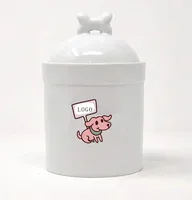 

Customized Ceramic pet food storage container Dog biscuit treat jar