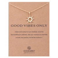 

Fashion Gold-color Good Vibes Only Sun Necklaces & Pendants For Women Jewelry