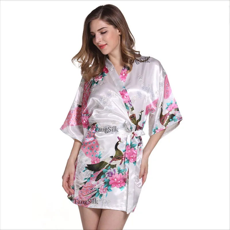 

wholesale fast shipping satin floral kimono robe