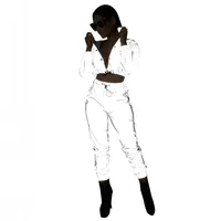 

Jacket Reflective Two Piece Set Drawstring Crop Top And Pants Hip Hop Club Festival Outfit Tracksuit Joggers Suit Y10493