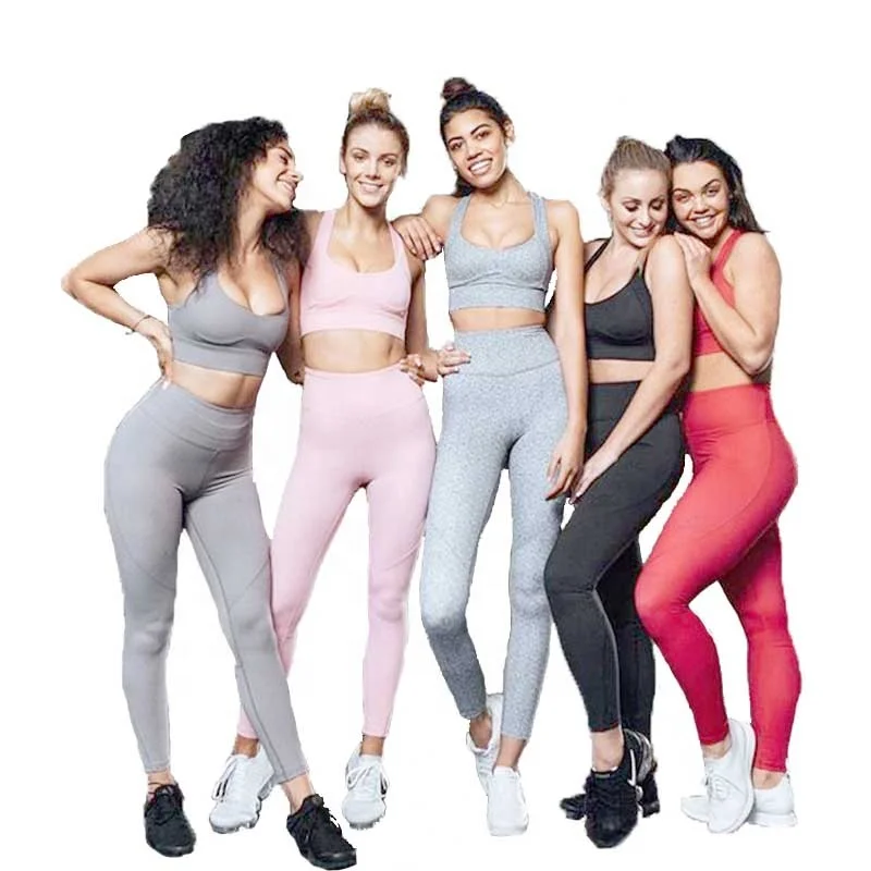 Fitness women GYM Clothing In Stock Active Wear Yoga Pants Leggings and Sports Bra Wholesale Women Yoga Set