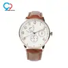 Big face 18K rose gold men's watches leather strap quartz wristwatch