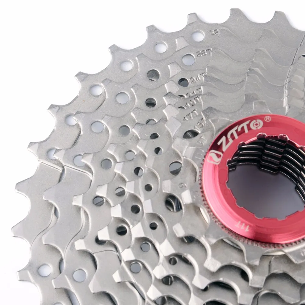 

ZTTO 9 Speed 11-32T MTB Mountain Bike Cassette 9s 18s 27s 32t Freewheel Bicycle Flywheel for parts M370 M430 M4000 M590 M3000, Sliver