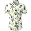 Latest design men fruit printed beach camp party short sleeve casual shirt