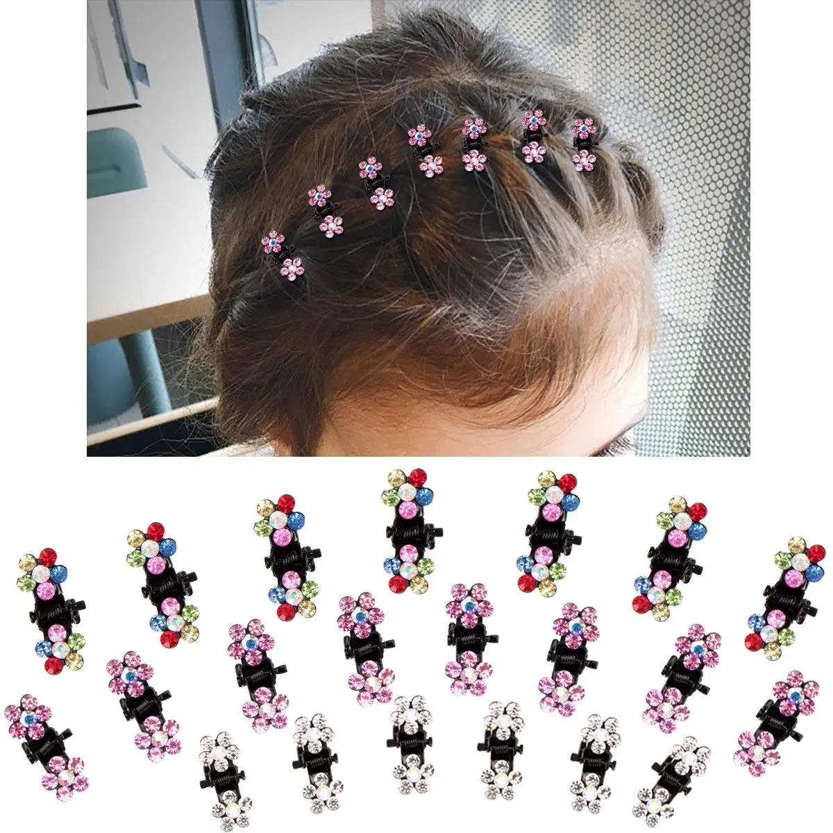 jeweled flower hair clip