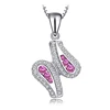 Rabbit Ears Created Ruby Huggie Hoop Pendant 925 Sterling Silver From JewelryPalace