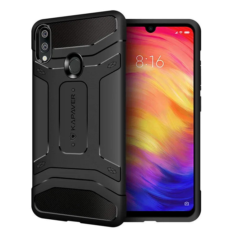 

KAPAVER High Shockproof Full Cover Phone Case For Xiaomi Redmi Note 7,note 7 Pro, Black