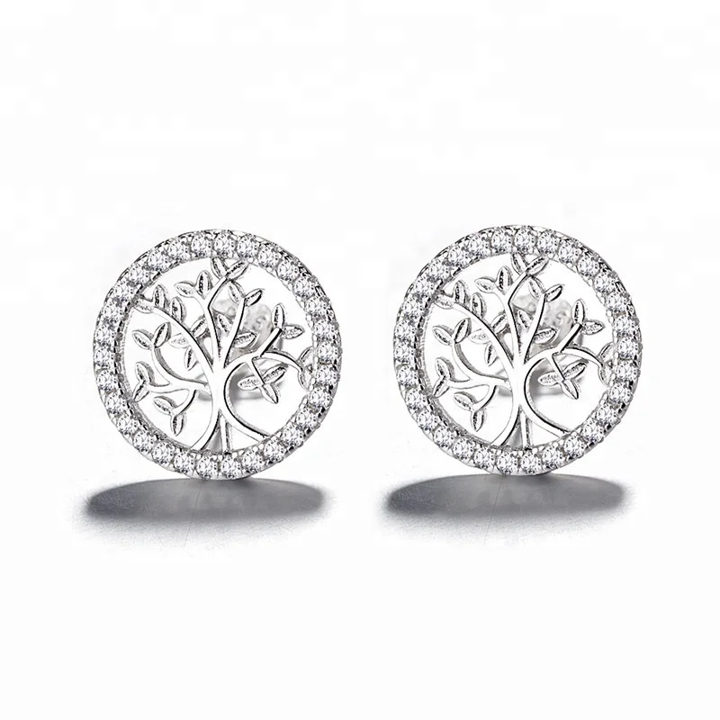 

Latest Jewelry 925 Sterling Silver Tree of Life Earrings, As customer request