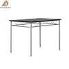 Oak Effect Metal Frame Table Top Table Dining with Metal Legs