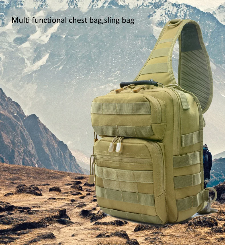 Tactical Single Shoulder Messenger Bag, Chest Bag, Casual Office Small shoulder cross body backpack for men women