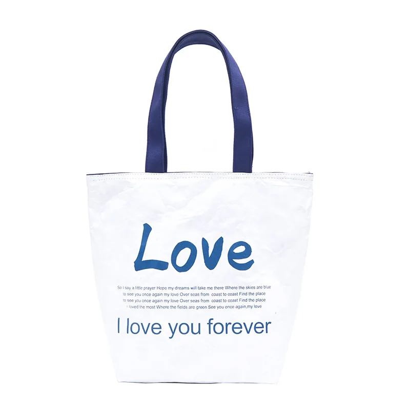 

Double face available cotton canvas tyvek paper tote bag womens handbags 2021, Custom made